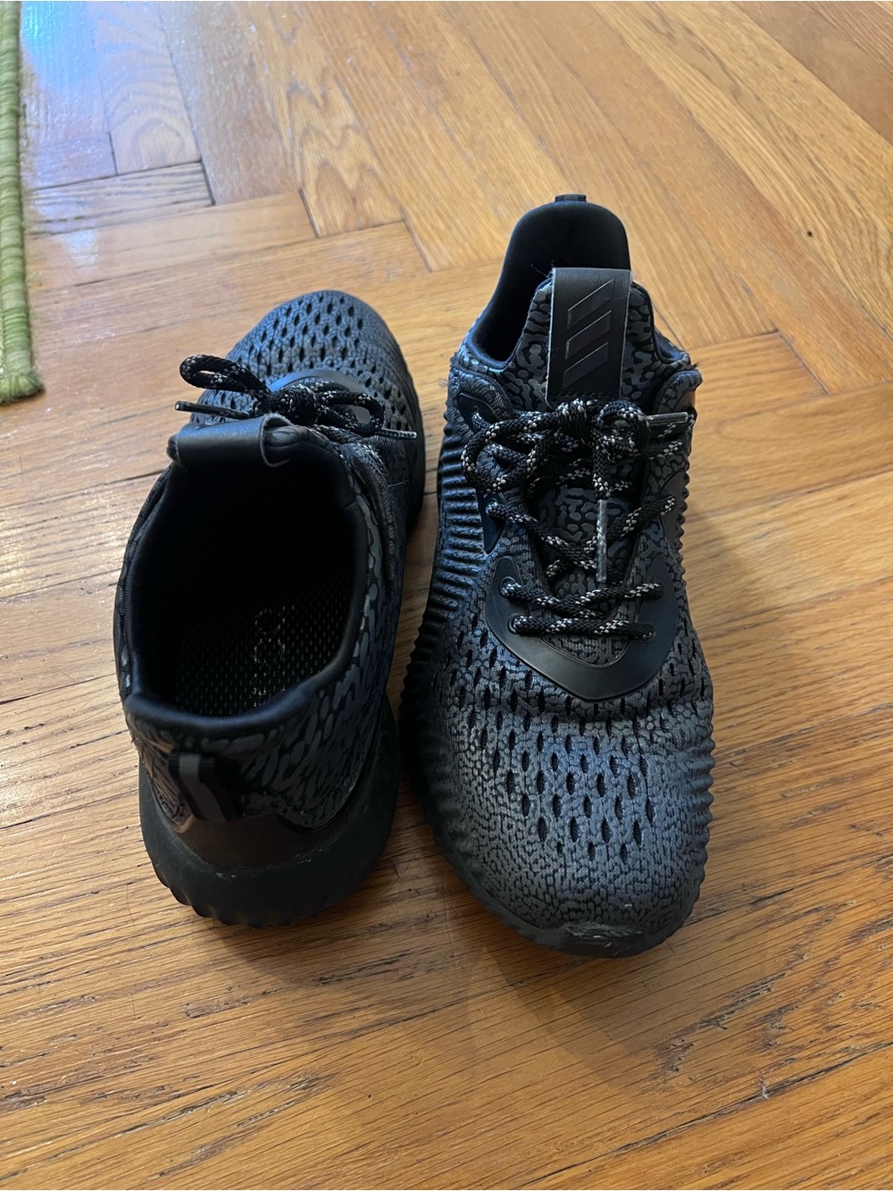 adidas Black alphabounce Athletic Sneakers with Textured Knit Upper